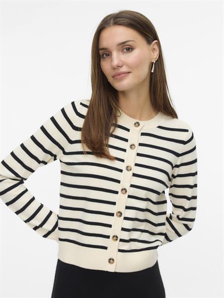 VMSABA PLAIN LS O-NECK CARDIGAN NOOS birch