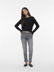 VMSABA PLAIN LS O-NECK CARDIGAN NOOS black