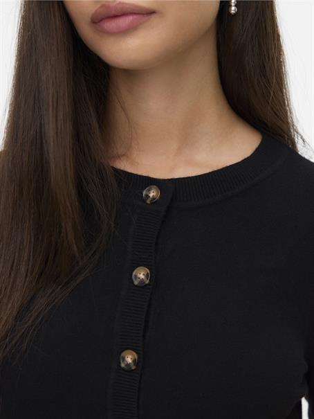 VMSABA PLAIN LS O-NECK CARDIGAN NOOS black