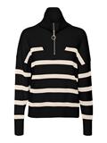 VMSABA STRIPE LS HIGHNECK BLOUSE GA NOOS black2