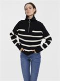 VMSABA STRIPE LS HIGHNECK BLOUSE GA NOOS black2