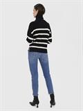 VMSABA STRIPE LS HIGHNECK BLOUSE GA NOOS black2