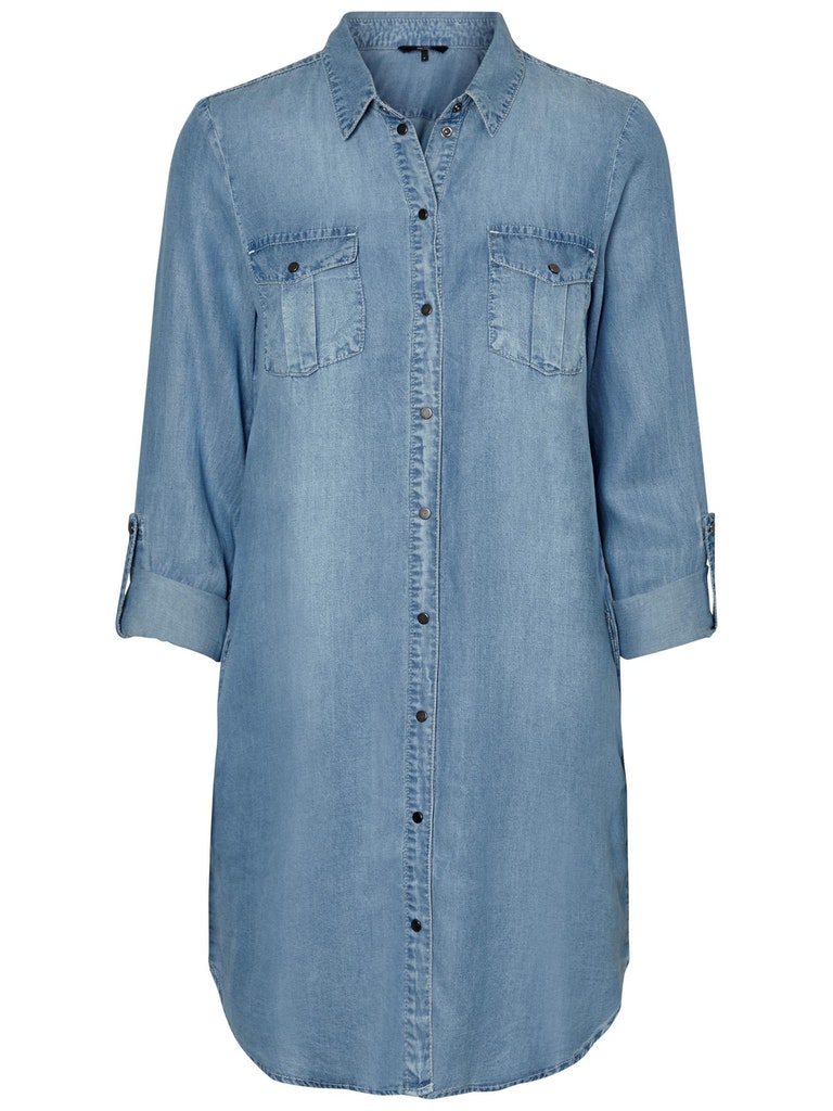 Vero Moda Damen Kleid 10184172 Light Blue Denim - shirt