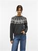 VMSIMONE LS NORDIC PULLOVER GA REP BOO dark grey melange