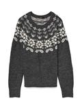 VMSIMONE LS NORDIC PULLOVER GA REP BOO dark grey melange