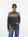VMSIMONE LS NORDIC PULLOVER GA REP BOO dark grey melange