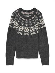VMSIMONE LS NORDIC PULLOVER GA REP BOO dark grey melange