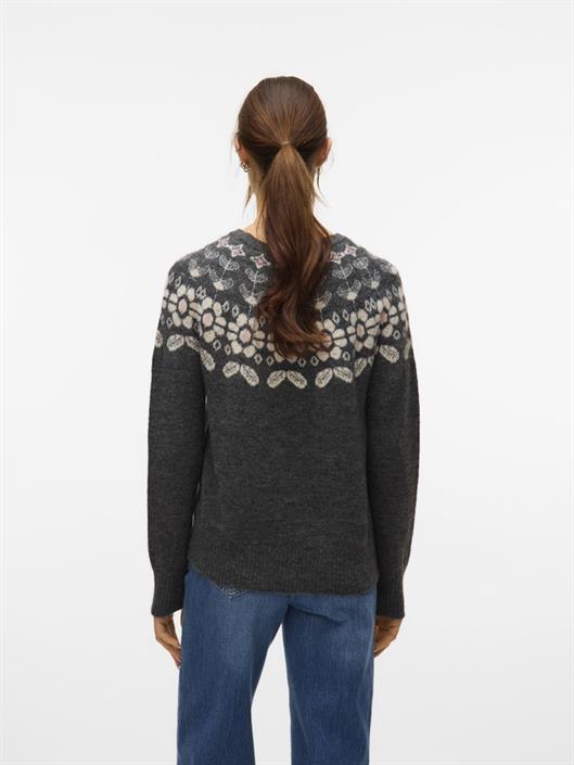 vmsimone-ls-nordic-pullover-ga-rep-boo-dark-grey-melange