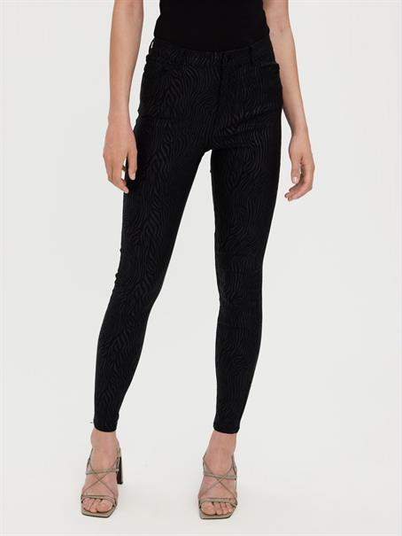 VMSOPHIA HR SKINNY ZEBRA COATED PANT black