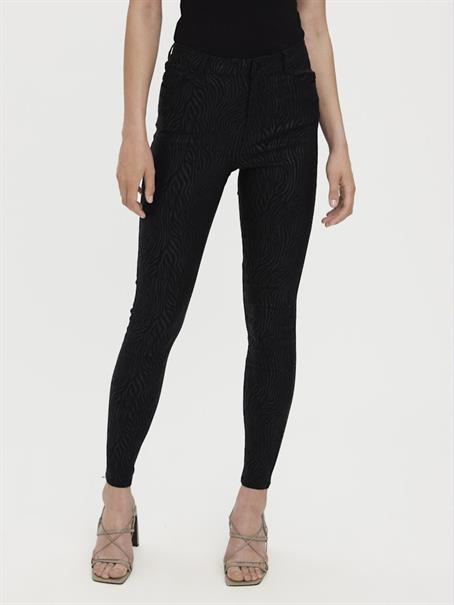 VMSOPHIA HR SKINNY ZEBRA COATED PANT black
