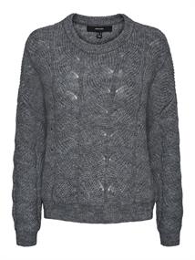 VMSTINNA LS STRUCTURE BLOUSE GA medium grey melange