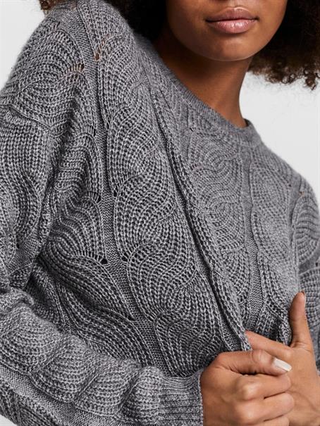 VMSTINNA LS STRUCTURE BLOUSE GA medium grey melange