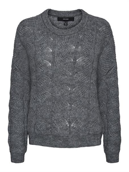 VMSTINNA LS STRUCTURE BLOUSE GA medium grey melange