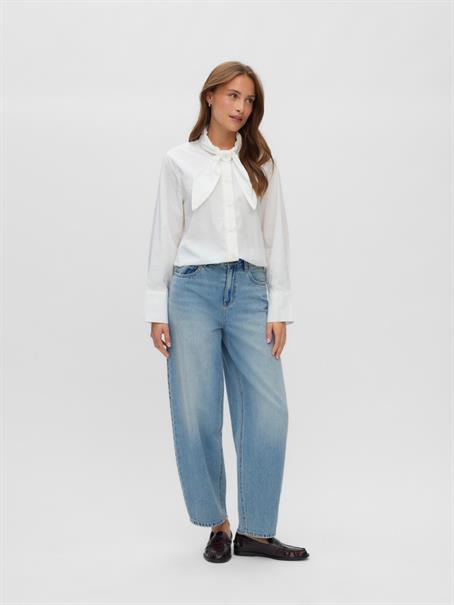 VMSYNNE LS NECK SCARF SHIRT WVN NOOS snow white