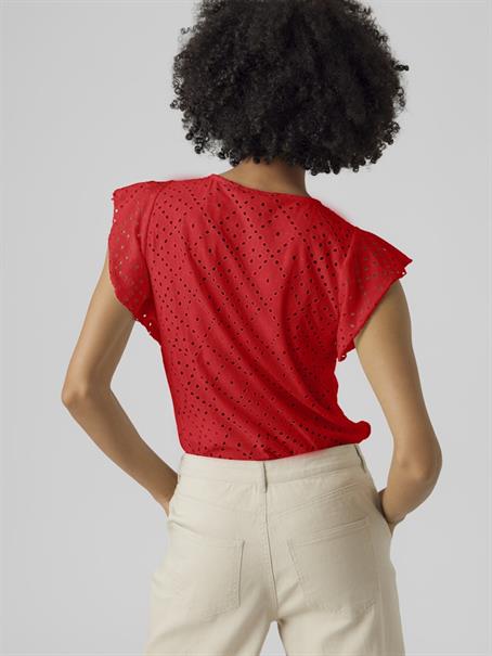 VMTASSA SL FRILL TOP NOOS fiery red