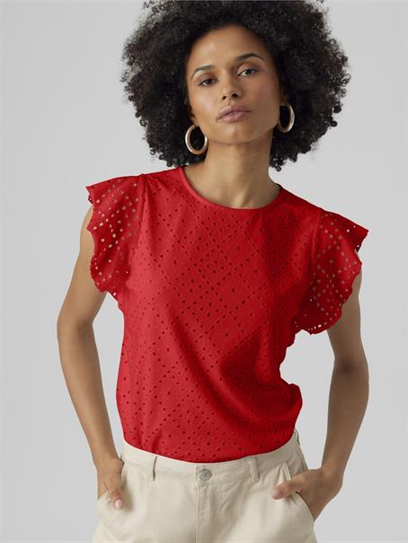 VMTASSA SL FRILL TOP NOOS fiery red