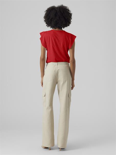VMTASSA SL FRILL TOP NOOS fiery red