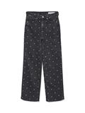 VMTESSA HR WIDE EMB DOT JEANS RA132 black denim