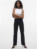 VMTESSA HR WIDE EMB DOT JEANS RA132 black denim