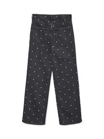 VMTESSA HR WIDE EMB DOT JEANS RA132 black denim