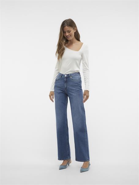 VMTESSA HR WIDE JEANS RA380 GA NOOS medium blue denim