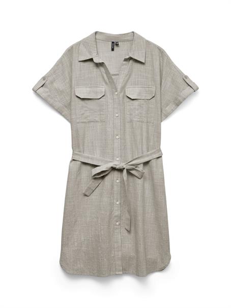 VMTHILDE SS SHORT SHIRT DRESS WVN silver lining