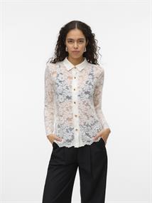 VMTILLE LS LACE SHIRT TOP JRS EXP snow white