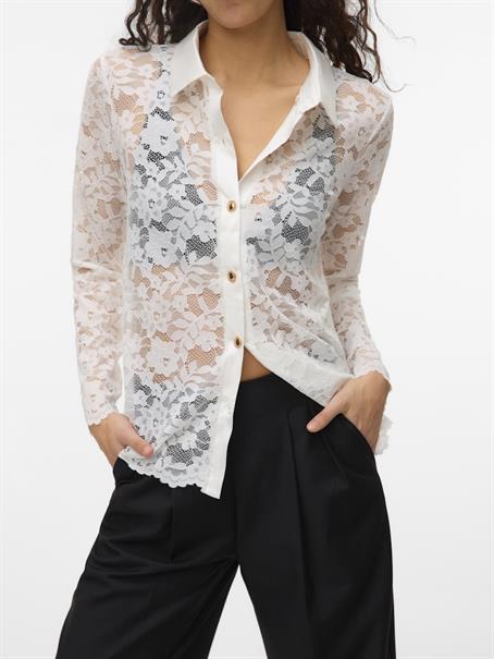 VMTILLE LS LACE SHIRT TOP JRS EXP snow white