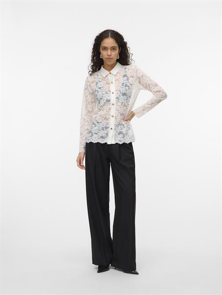 VMTILLE LS LACE SHIRT TOP JRS EXP snow white