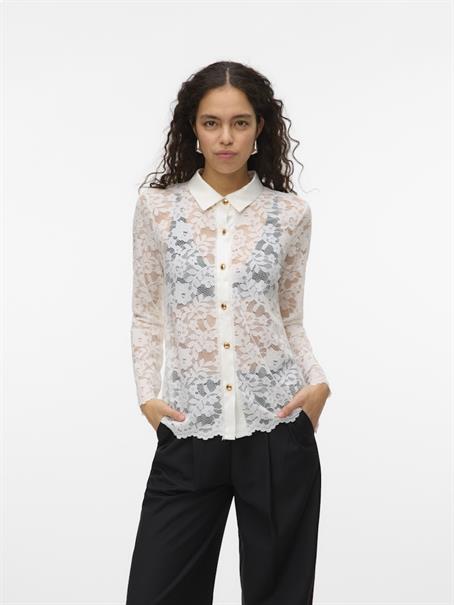VMTILLE LS LACE SHIRT TOP JRS EXP snow white