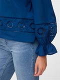 VMUNA DETAIL LS TOP WVN navy peony