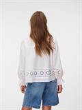 VMUNA DETAIL LS TOP WVN snow white