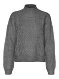VMUNIVERSE LS HIGHNECK PULLOVER GA BF medium grey melange