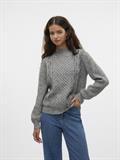 VMUNIVERSE LS HIGHNECK PULLOVER GA BF medium grey melange