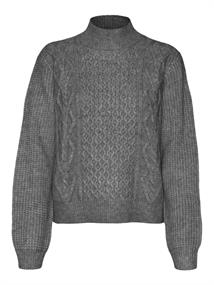 VMUNIVERSE LS HIGHNECK PULLOVER GA BF medium grey melange