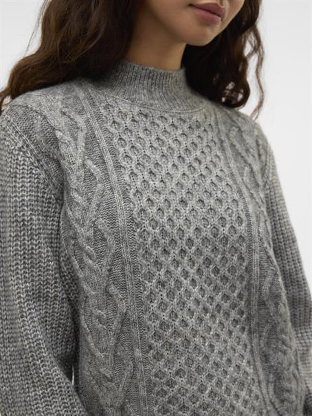 VMUNIVERSE LS HIGHNECK PULLOVER GA BF medium grey melange