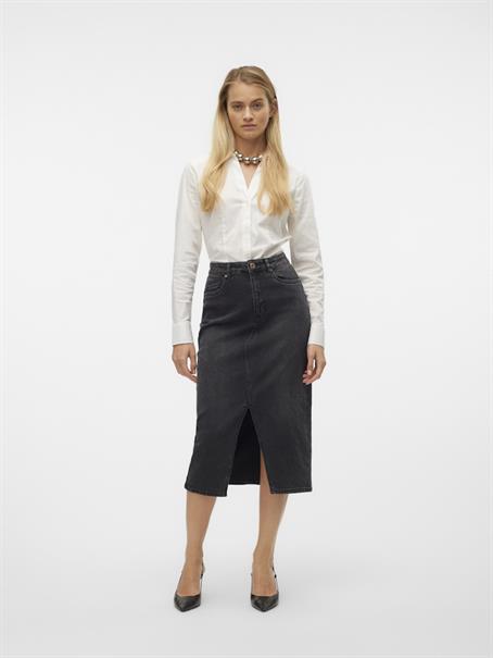VMVERI HR CALF DENIM SKIRT GA MIX NOOS black
