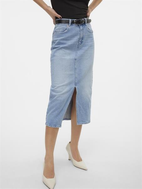 VMVERI HR CALF DENIM SKIRT GA MIX NOOS light blue denim