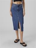 VMVERI HR CALF DENIM SKIRT GA MIX NOOS medium blue denim