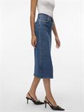 VMVERI HR CALF DENIM SKIRT GA MIX NOOS medium blue denim