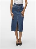 VMVERI HR CALF DENIM SKIRT GA MIX NOOS medium blue denim