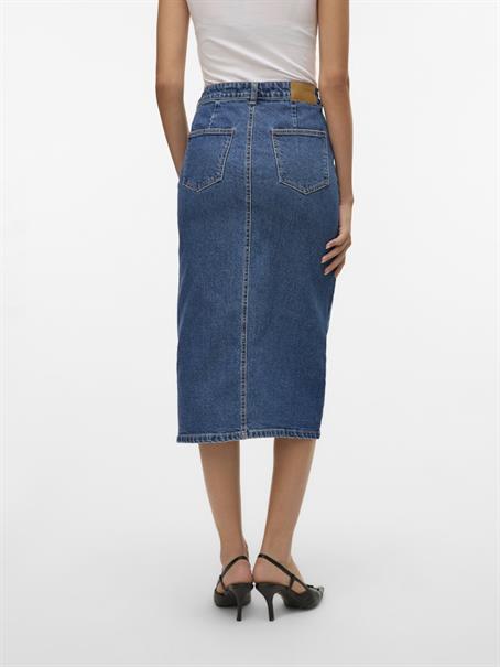 VMVERI HR CALF DENIM SKIRT GA MIX NOOS medium blue denim