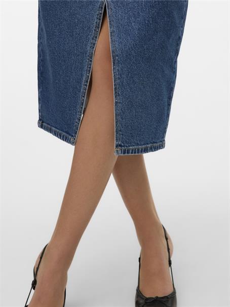 VMVERI HR CALF DENIM SKIRT GA MIX NOOS medium blue denim