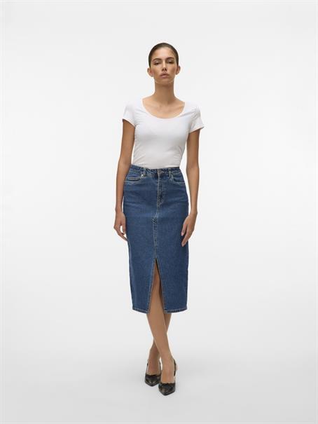 VMVERI HR CALF DENIM SKIRT GA MIX NOOS medium blue denim