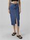 VMVERI HR CALF DENIM SKIRT GA MIX NOOS medium blue denim