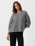 VMVIGGARIB 3/4 BOATNECK BLOUSE GA medium grey melange