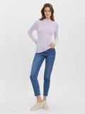VMVIO L/S HIGH NECK STRIP BLOUSE NOOS lavendula-snow whit