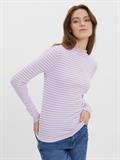 VMVIO L/S HIGH NECK STRIP BLOUSE NOOS lavendula-snow whit