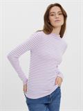 VMVIO L/S HIGH NECK STRIP BLOUSE NOOS lavendula-snow whit