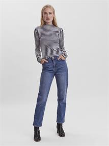 VMVIO L/S HIGH NECK STRIP BLOUSE NOOS snow white 3